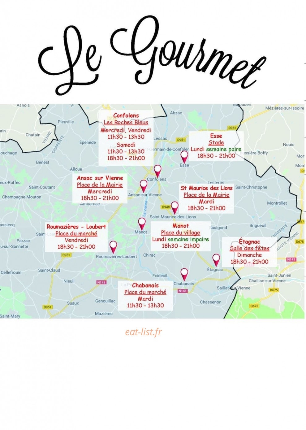 Le Gourmet — carte page 1