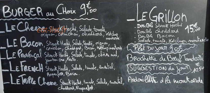 Le Grillon — carte page 1