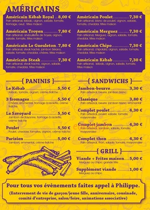 Le Gueuleton — carte page 1