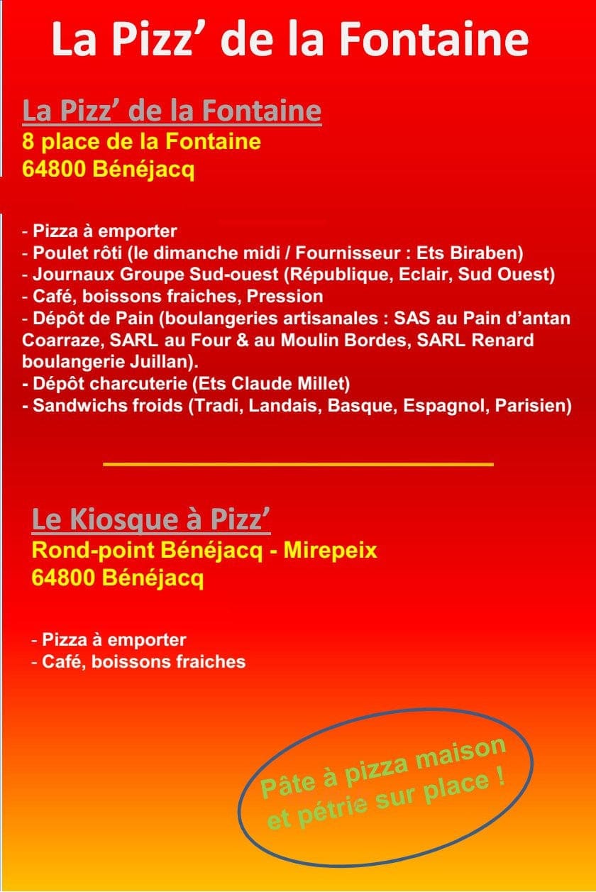 Le Kiosque à Pizz' — carte page 1