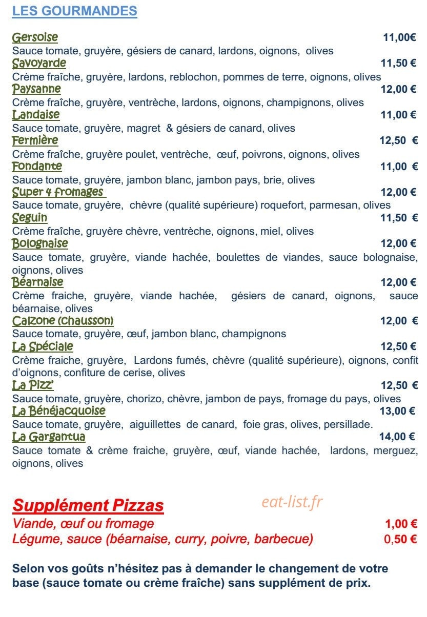 Le Kiosque à Pizz' — carte page 4
