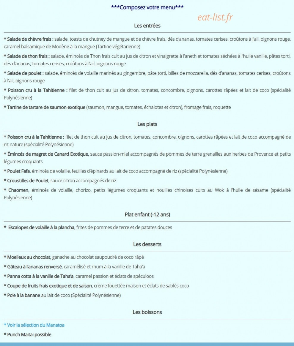 Le Manatoa — carte page 1