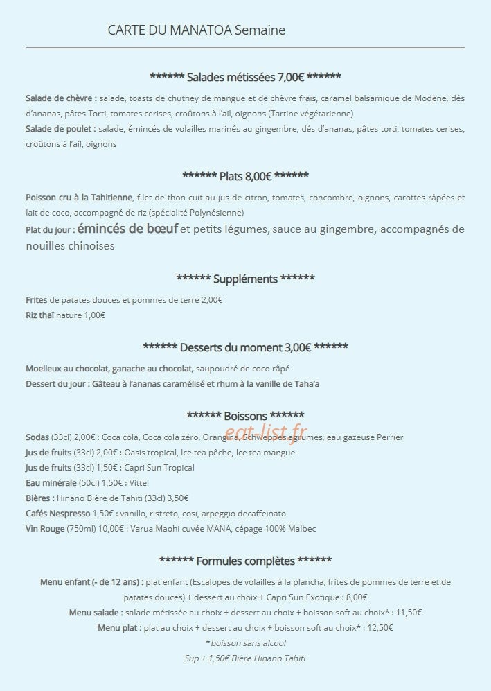 Le Manatoa — carte page 2