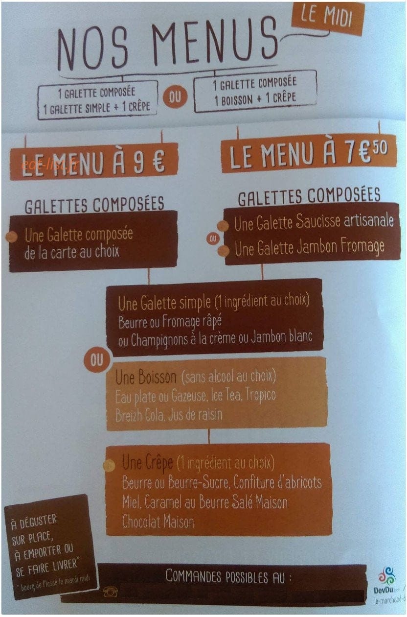 Le Marchand de Galettes — carte page 2