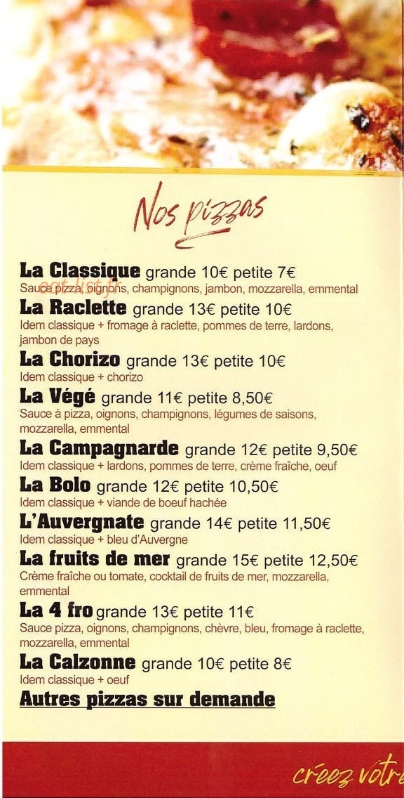 Le Mirabelle — carte page 1