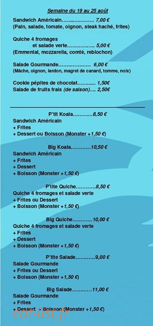 Le P'tit Koala — carte page 3