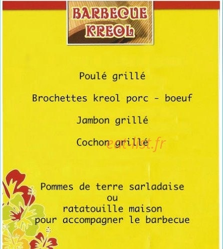 Le P'tit Kreol — carte page 2