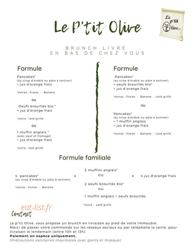 Le p'tit olive — carte page 2
