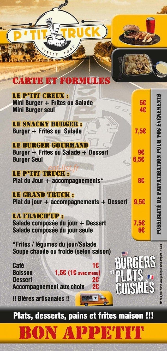 Le P'Tit Truck — carte page 2