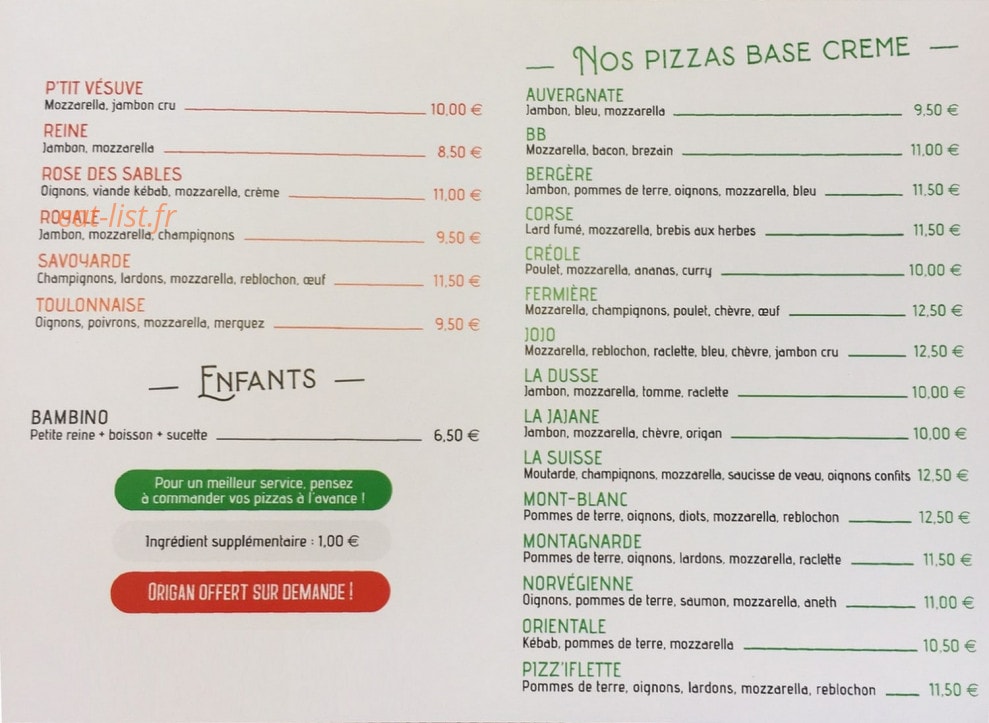 Le P'tit Vésuve — carte page 2