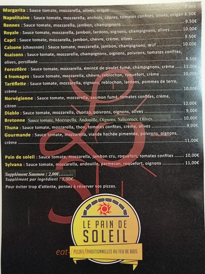 Le Pain de Soleil — carte page 2