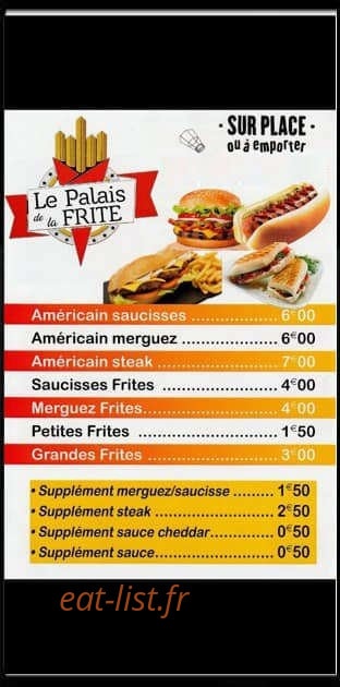 Le Palais De La Frite — carte page 1