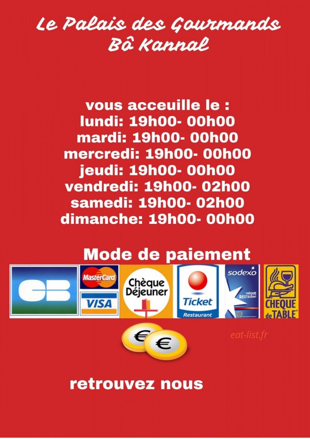 Le Palais des Gourmands — carte page 1