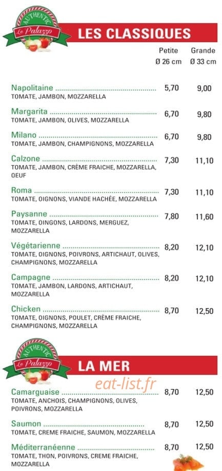 Le Palazzo — carte page 1