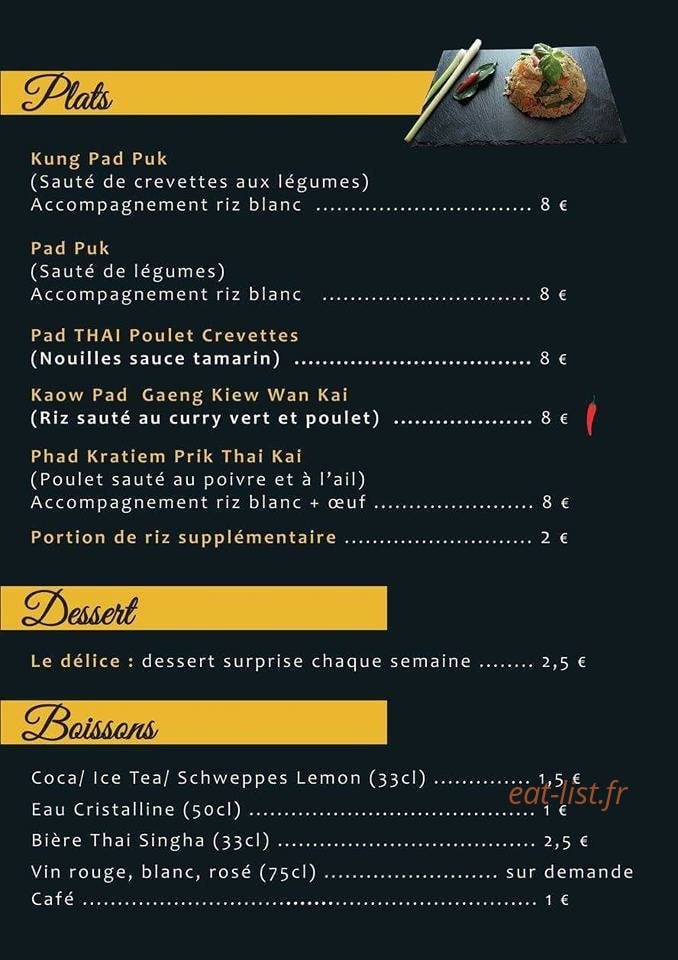 Le Petit Bangkok — carte page 2