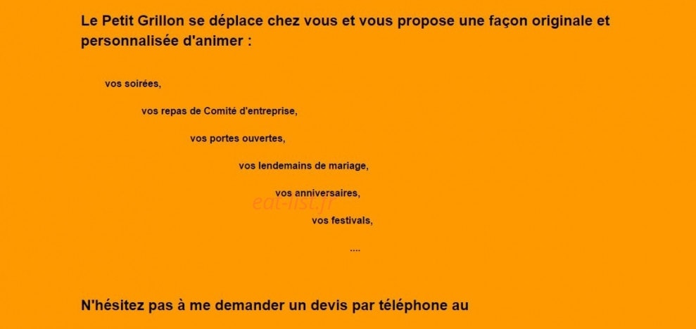 Le Petit Grillon — carte page 2
