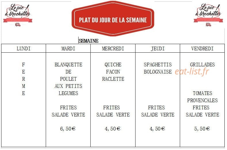 Le Pic à Brochettes — carte page 1