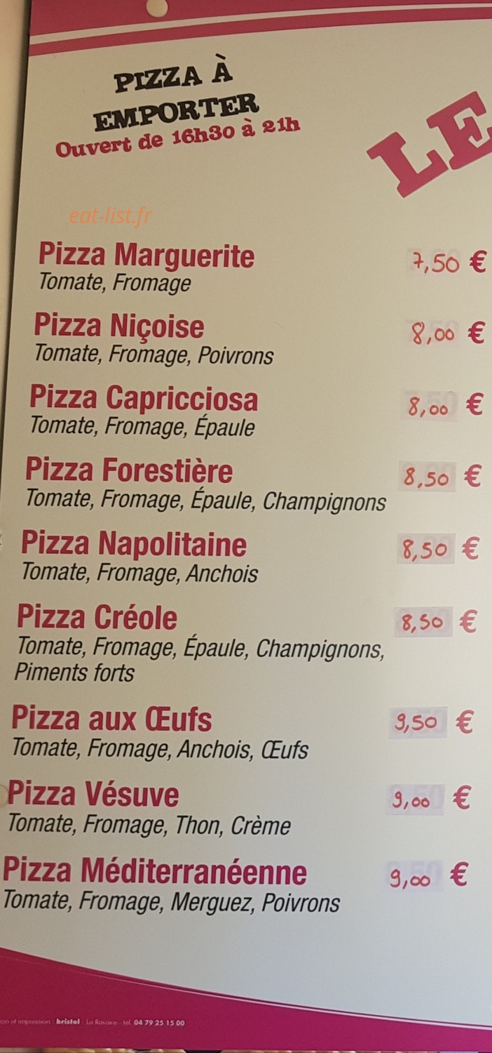 Le Pizzaiollo — carte page 1