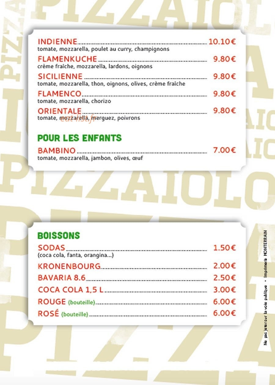 Le Pizzaïolo — carte page 4
