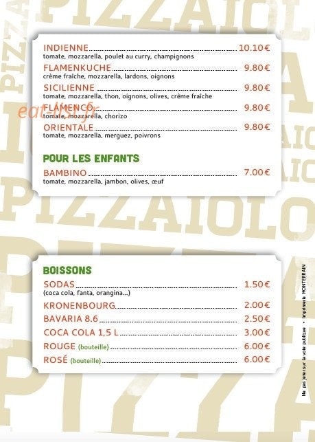 Le Pizzaïolo — carte page 4