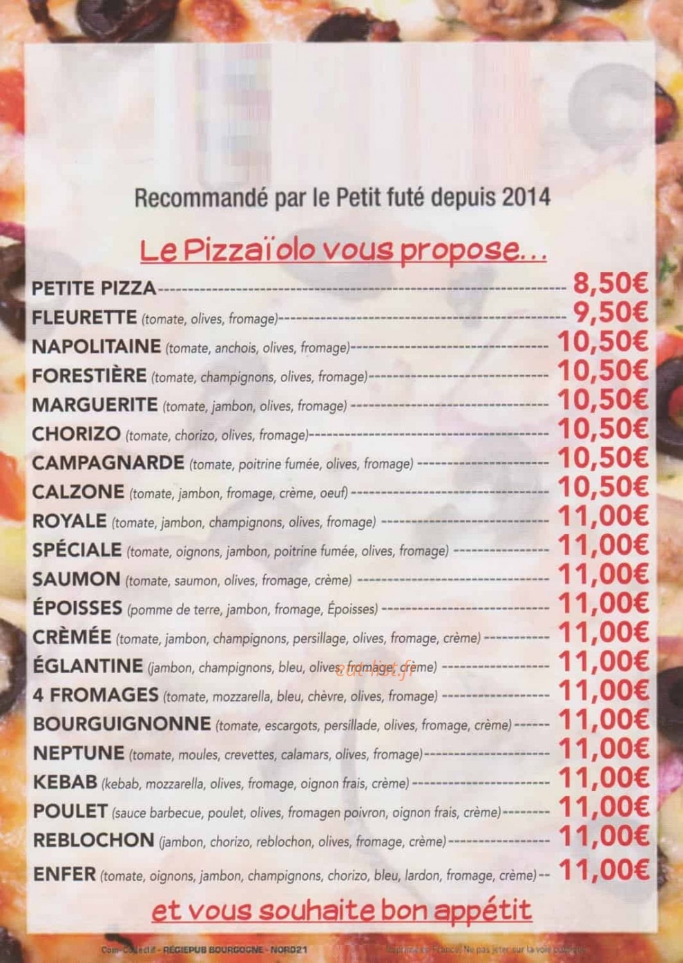 Le Pizzaiolo — carte page 2