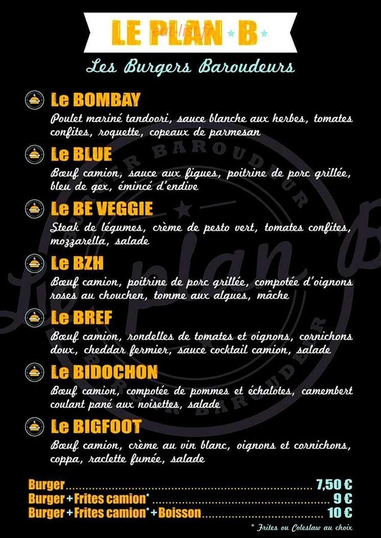 Le Plan B - Food Truck à Brest - Menu Et Photos