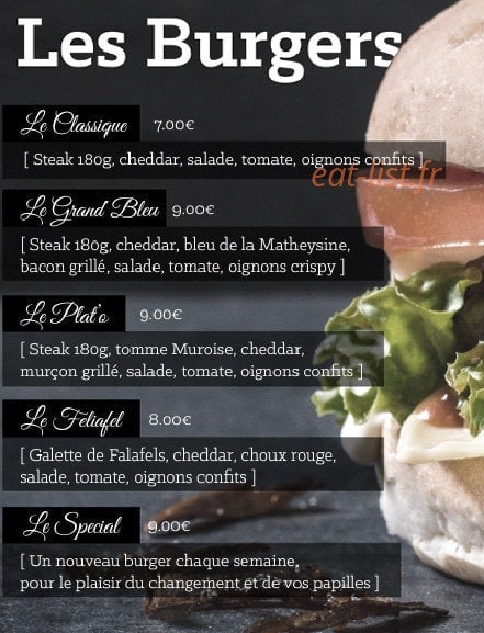 Le Plat'O — carte page 1