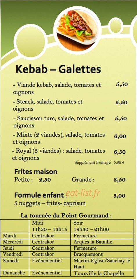 Le point Gourmand — carte page 2