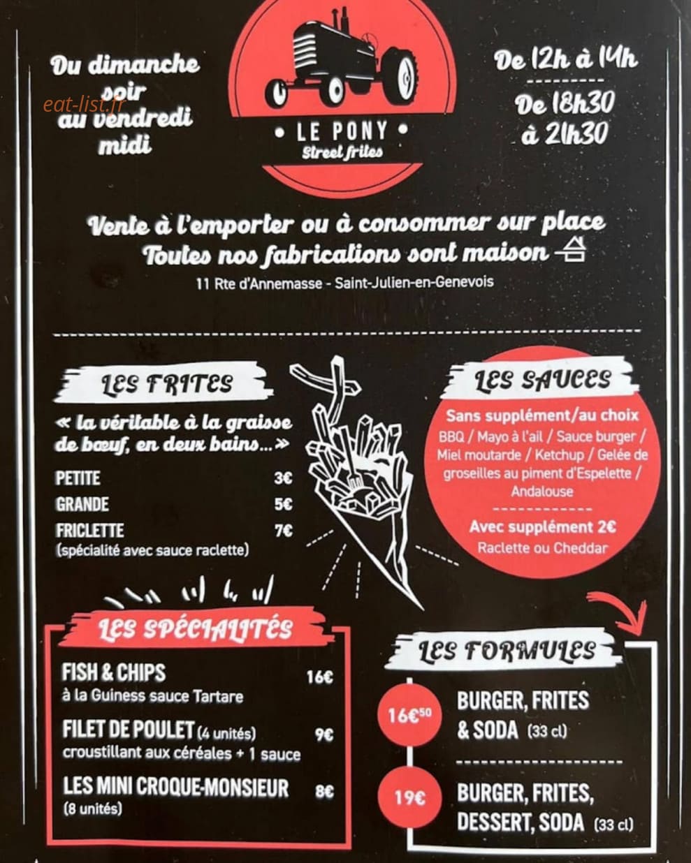 Le Pony by Street Frites — carte page 1