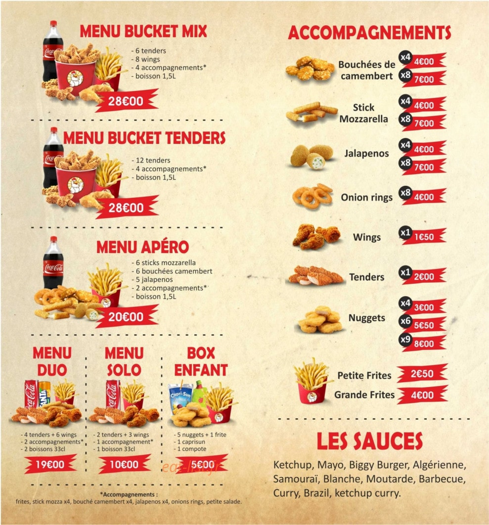 Le Poulet Peyrollais — carte page 2