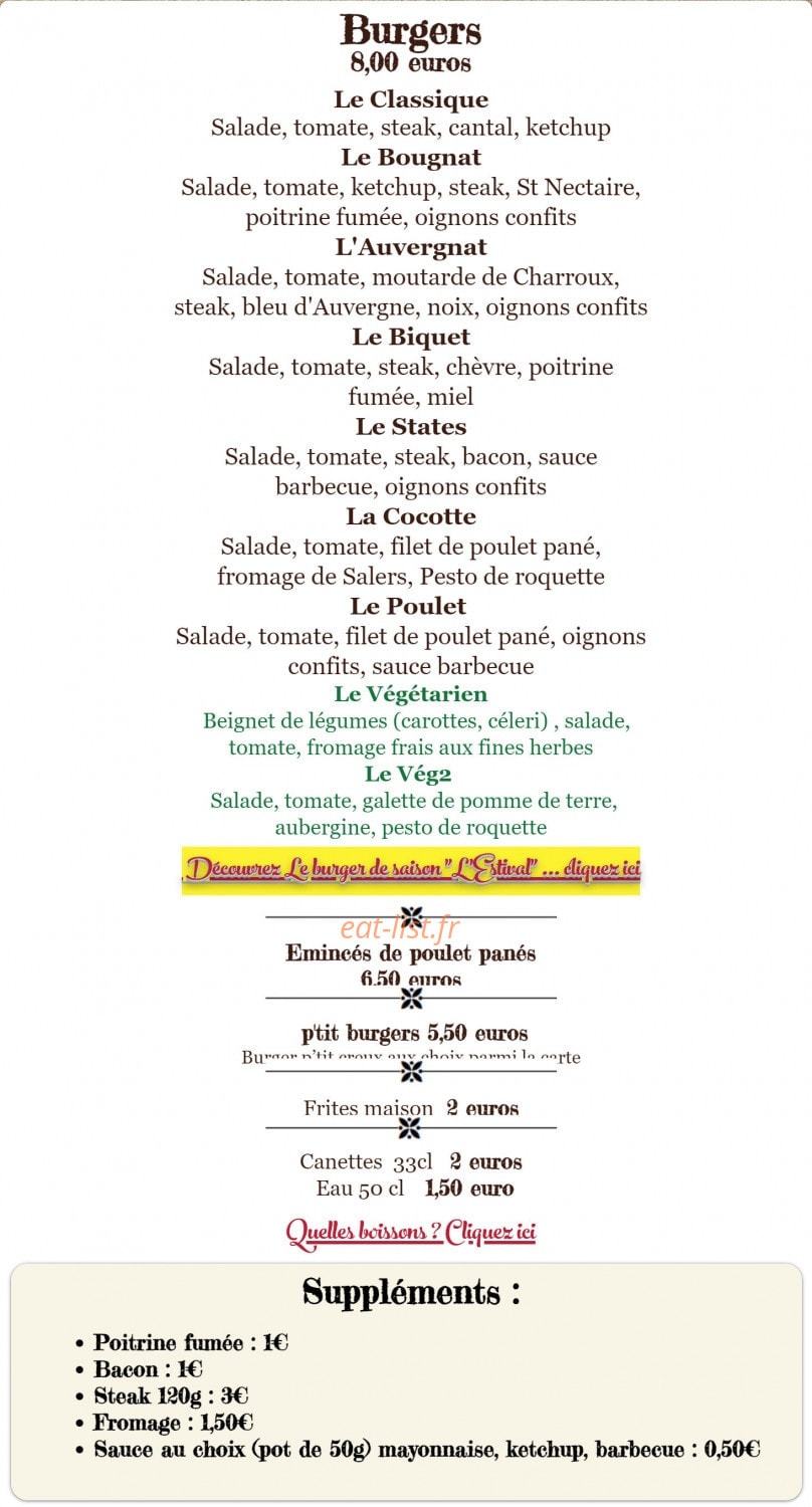 Le Ptit Bourbonnais — carte page 1
