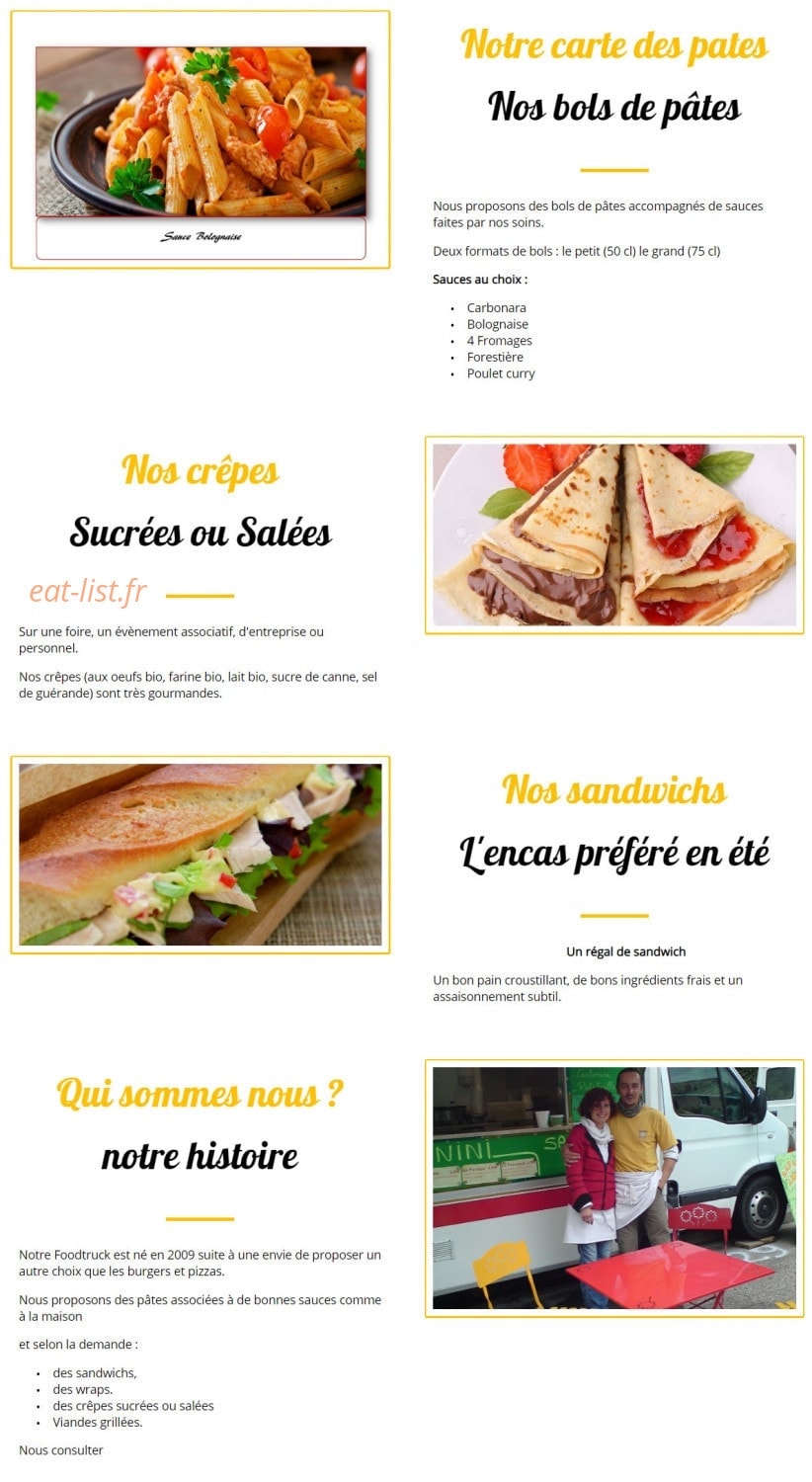 Le Quat'Pâtes — carte page 1