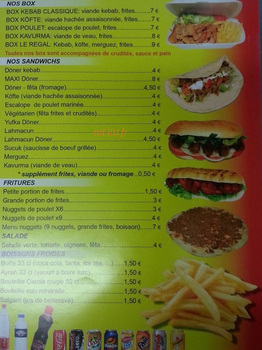 Le Régal — carte page 1