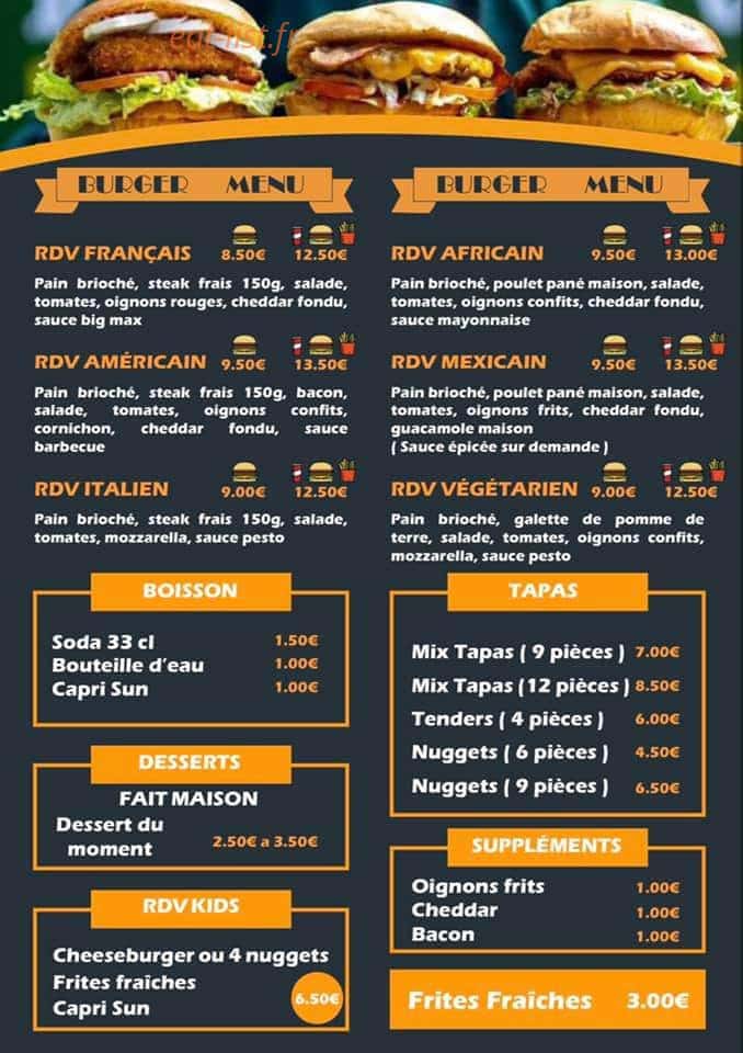 Le Rendez-vous Burger — carte page 2