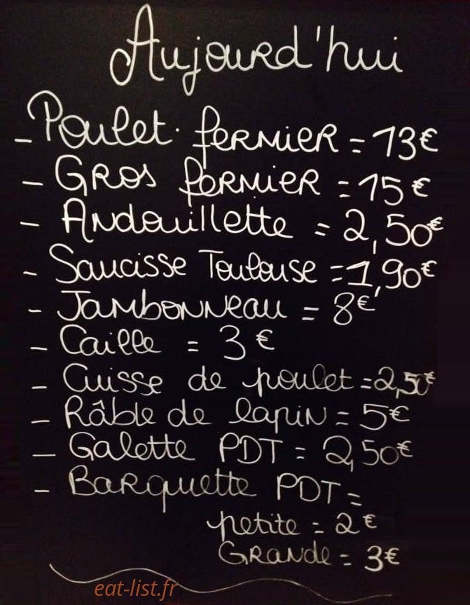 Le Roi du Poulet — carte page 1