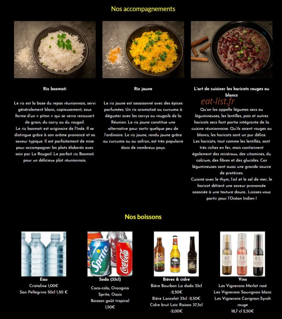 Le Rougail — carte page 4