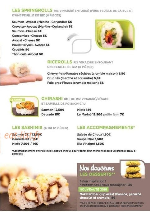 Le Sushi Volant — carte page 4