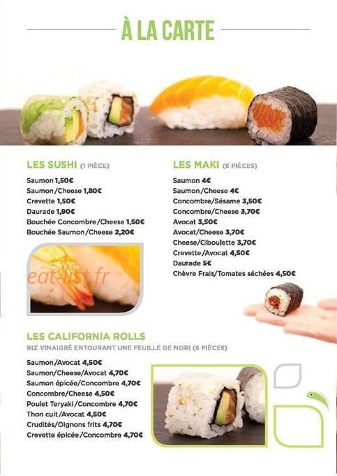 Le Sushi Volant — carte page 3
