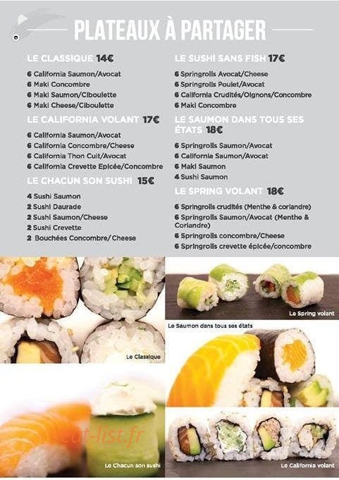 Le Sushi Volant — carte page 2