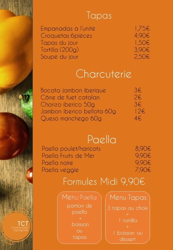 Le Tapas Truck — carte page 1