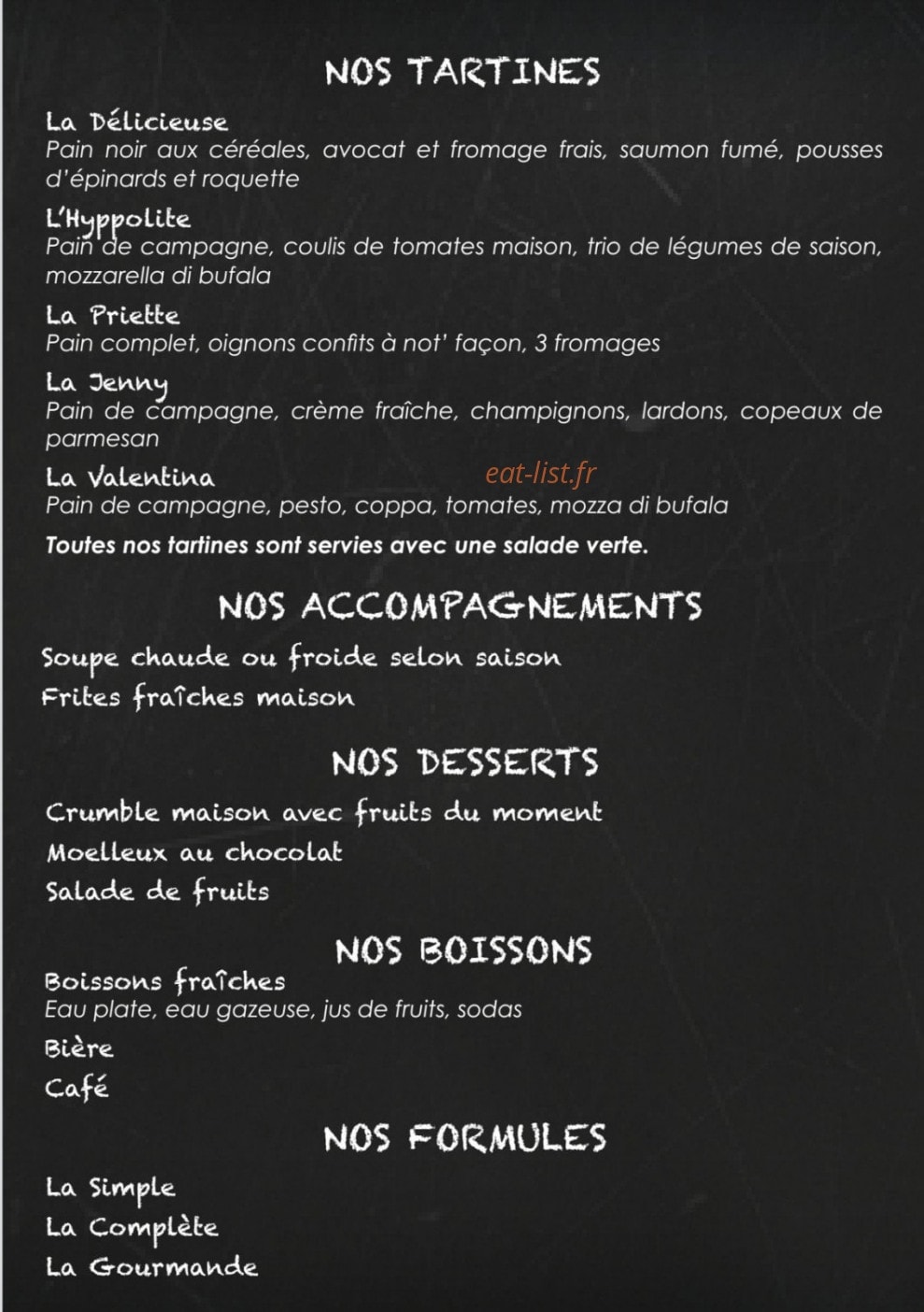 Le Tart'in — carte page 3