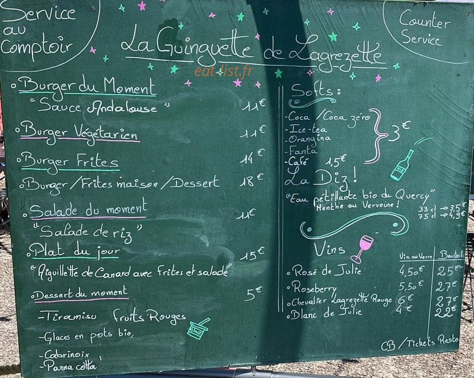 Le Troubadour des Saveurs — carte page 1