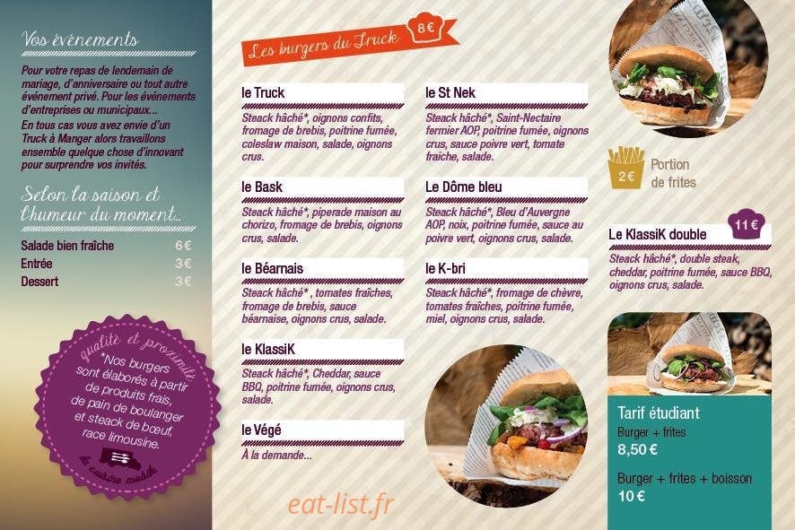 Le Truck à Manger — carte page 3