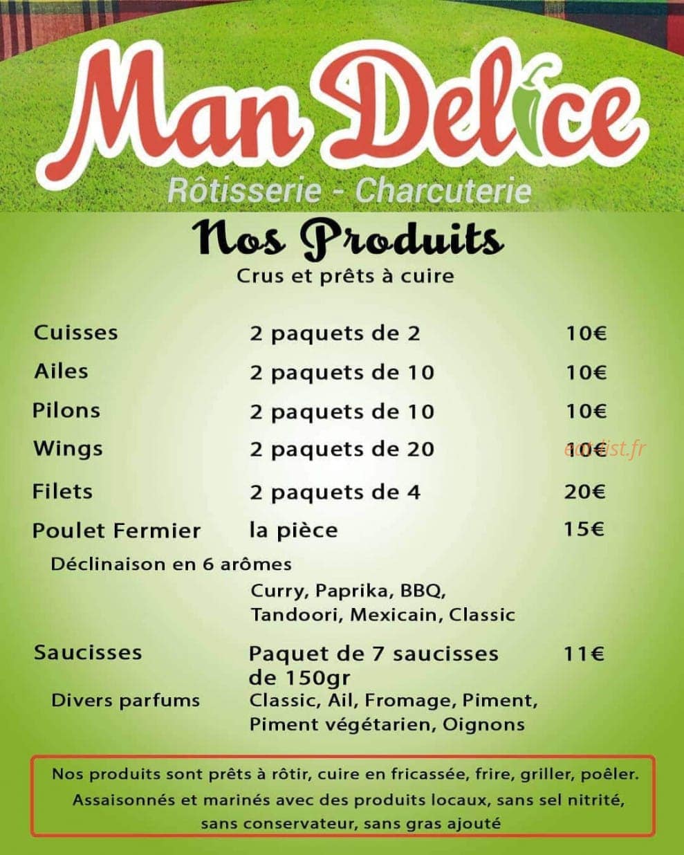 Carte et menu de Le Truck qui Fume à Ducos — Produits