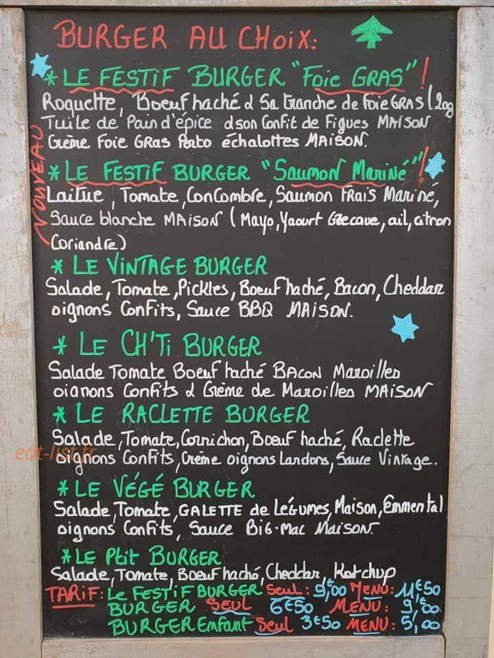 Le Vintage Burger — carte page 1