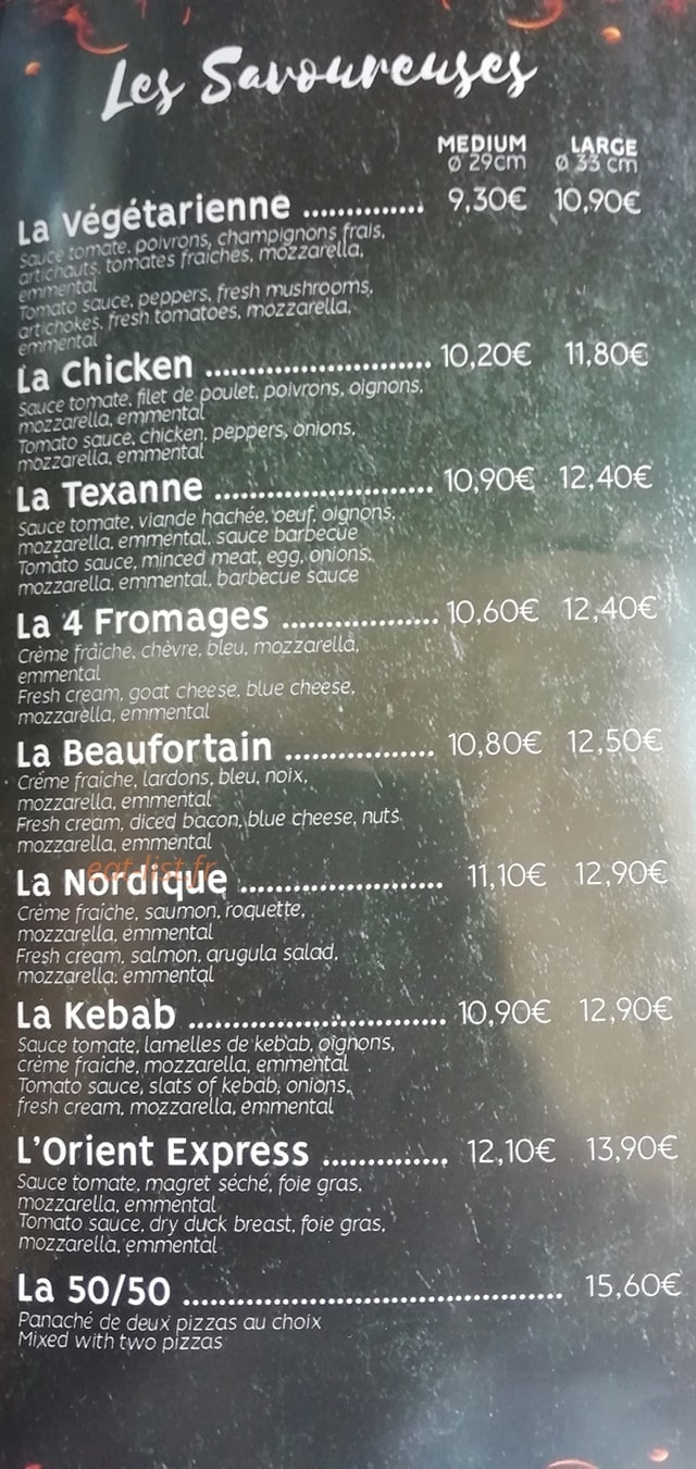Le Wagon Pizza — carte page 2
