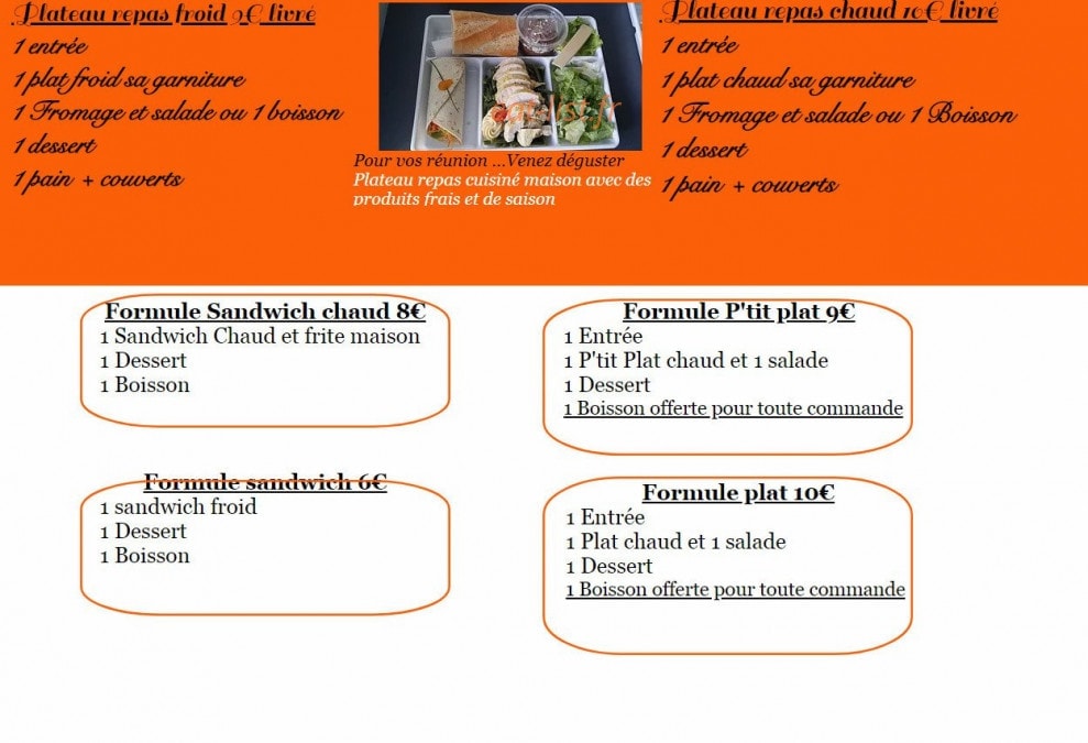 Les 3 p'tits plats — carte page 3