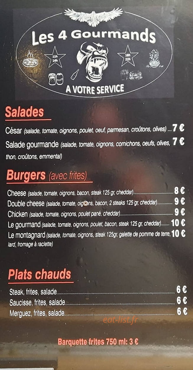 Les 4 Gourmands — carte page 2