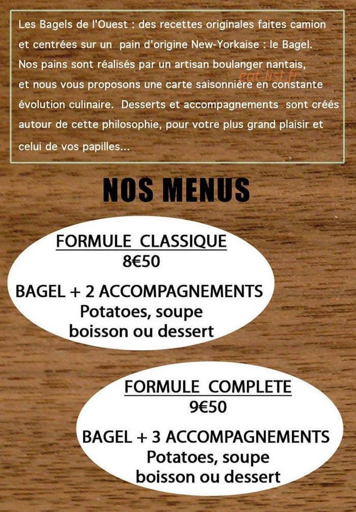 Les bagels de l'ouest — carte page 1