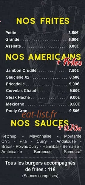Les Ch'tites Frites Belges — carte page 4